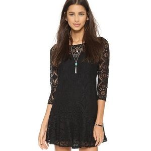💕3/$25💕 Free People Sheer Black Lace Dress